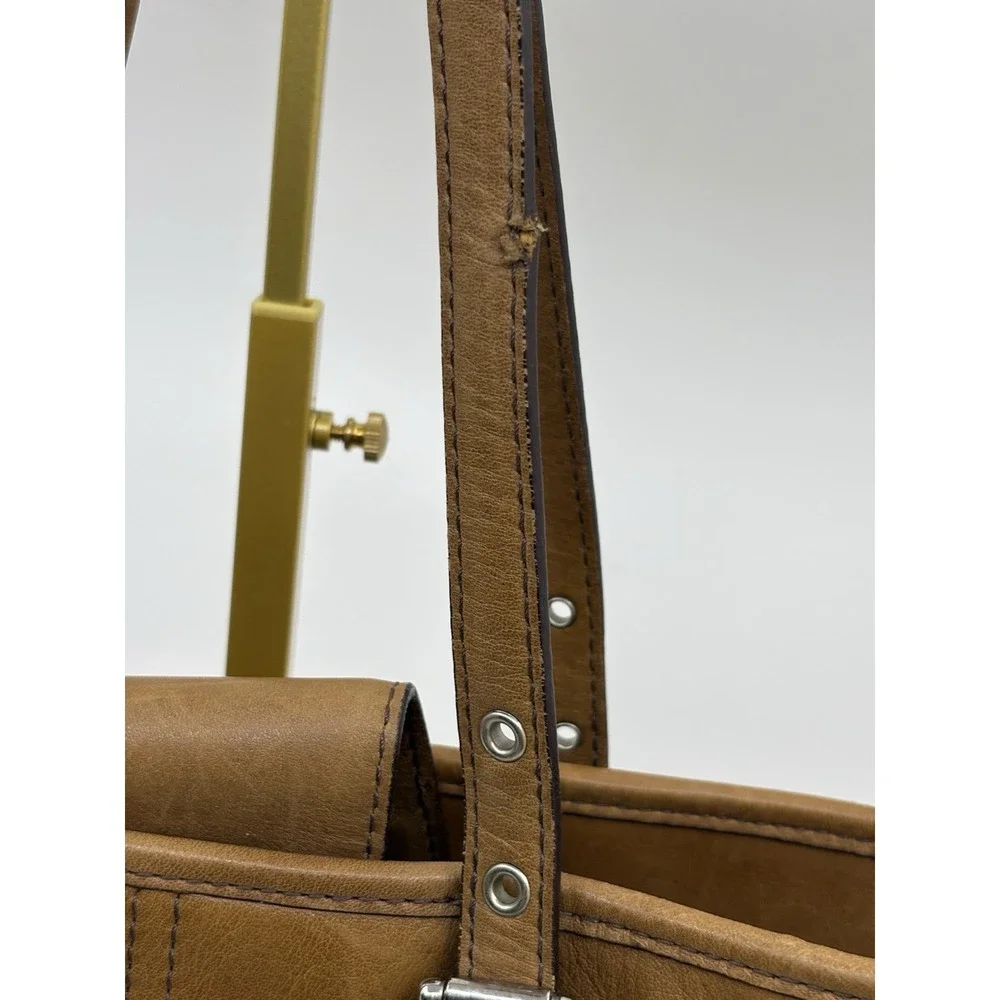 COACH 7599 Tote Bag  Leather Grained Tan Leather  Brown Read*